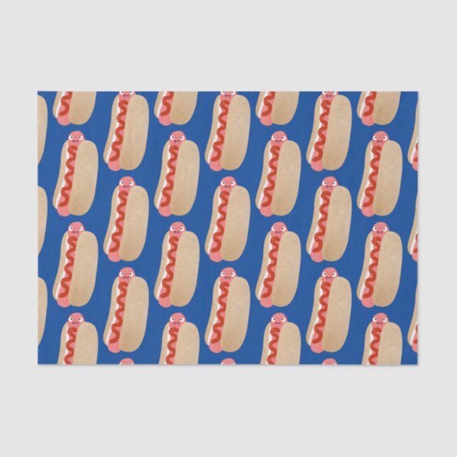 Papier Mousseline Curieux hot dog Weiner dessin animé (Recto)