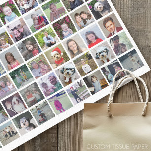 Papier Mousseline Custom Modern Family 60 Photo Collage - blanc