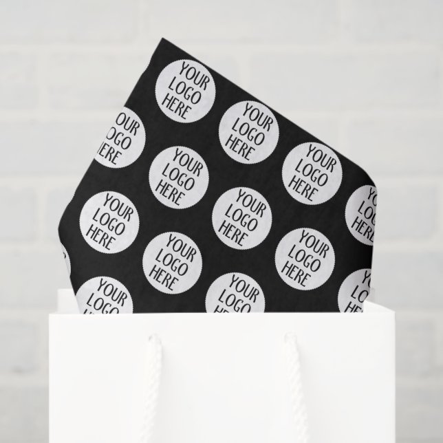 Papier Mousseline Customize Your Black White company logo pattern (Sac cadeau)