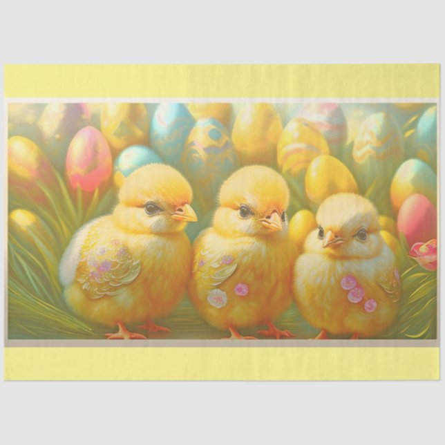 Papier Mousseline Cute 3 Pâques Collection de poulet (Recto)