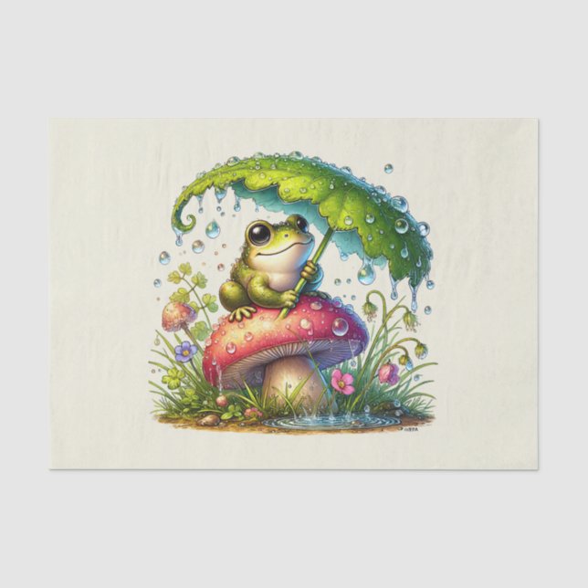 Papier Mousseline Cute animal de bois découpage grenouille (Recto)