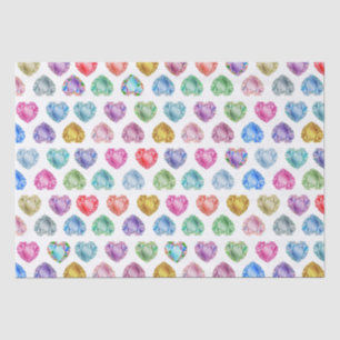 Papier Mousseline Cute Aquarelle Coeur Gemstone Colorful Fun Girl