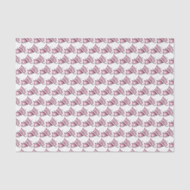 Papier Mousseline Cute Aquarelle rose Motif Chaussures pour bébé (Recto)