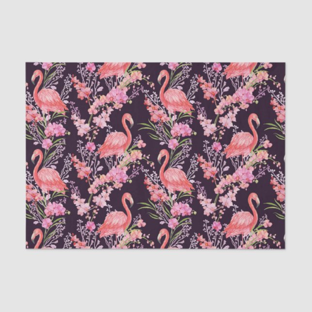 Papier Mousseline Cute Beach Flamingo motif tissu de fête (Recto)