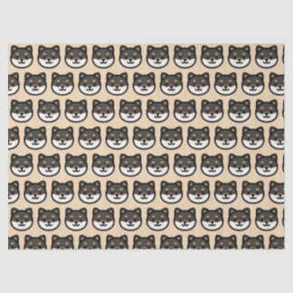 Papier Mousseline Cute black Shiba Inu Dog Face