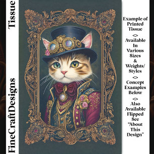 Papier Mousseline Cute Chat Steampunk, Chapeau supérieur, Cadre DG4L