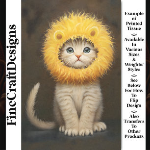 Papier Mousseline Cute chaton adorable + Lion Mane AK5 Découpage
