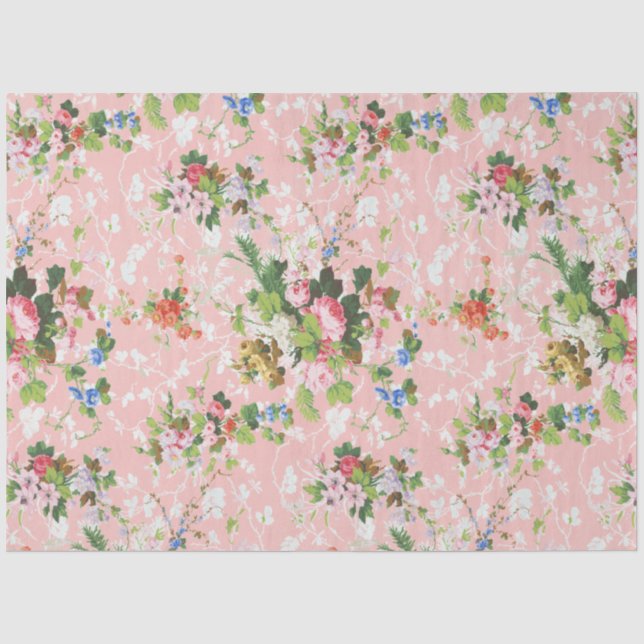 Papier Mousseline Cute Chic Girly Floral-Pink Arrière - plan (Recto)