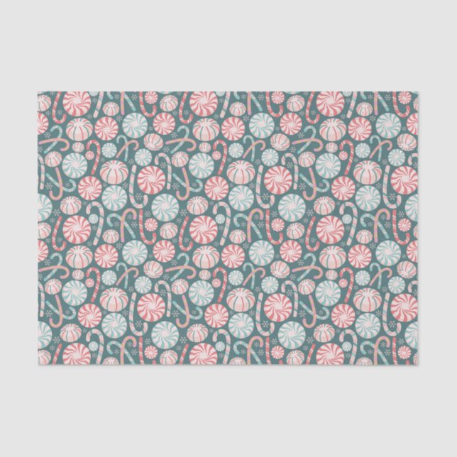 Papier Mousseline Cute Christmas Candy Canes Abstract Pattern (Recto)
