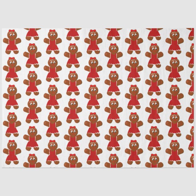 Papier Mousseline Cute Christmas Gingerbread Girl (Recto)