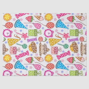 Papier Mousseline Cute Colorful Birthday Symbols Pattern