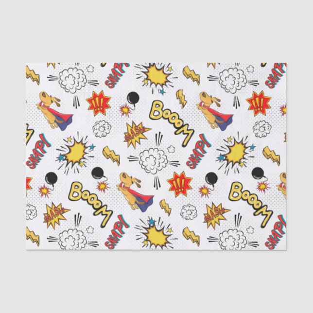 Papier Mousseline Cute Comic Pattern  (Recto)