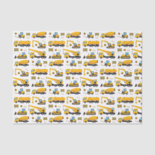 Papier Mousseline Cute Construction Camions Véhicules Motif Party