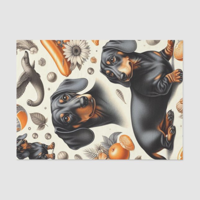 Papier Mousseline Cute Dachshund Motif (Recto)
