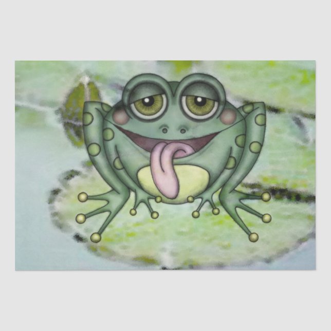 Papier Mousseline Cute de grenouille 12 aquarelle Découpage 15x20 (Recto)