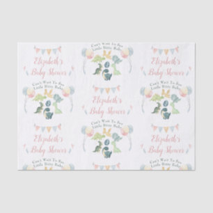Papier Mousseline Cute Dinosaur Aquarelle Baby shower Personnalisé
