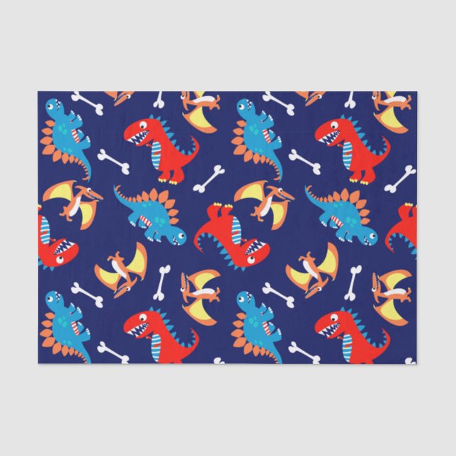Papier Mousseline Cute dinosaures (Recto)