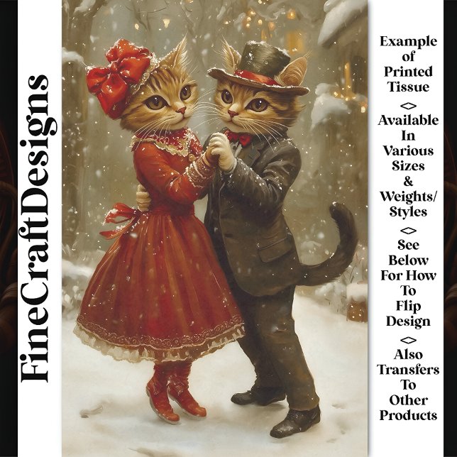 Papier Mousseline Cute Festive Chats Dansants En BX5 Découpage De Ne (Créateur téléchargé)