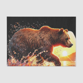 Papier Mousseline Cute Forest brown bear