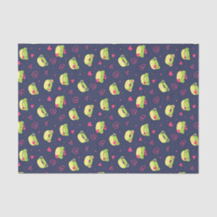 Papier Mousseline Cute Frog Love Doodle Heart Motif Valentines Day