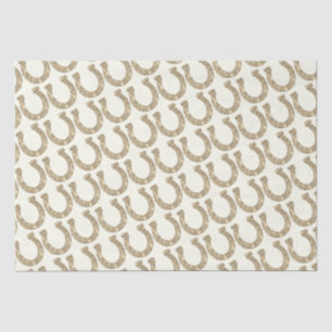 Papier Mousseline Cute Glam Horseshoe Gold White Parties scintillant