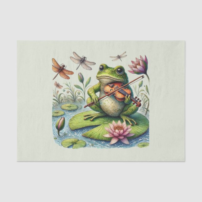 Papier Mousseline Cute grenouille amoureux découpage (Recto)