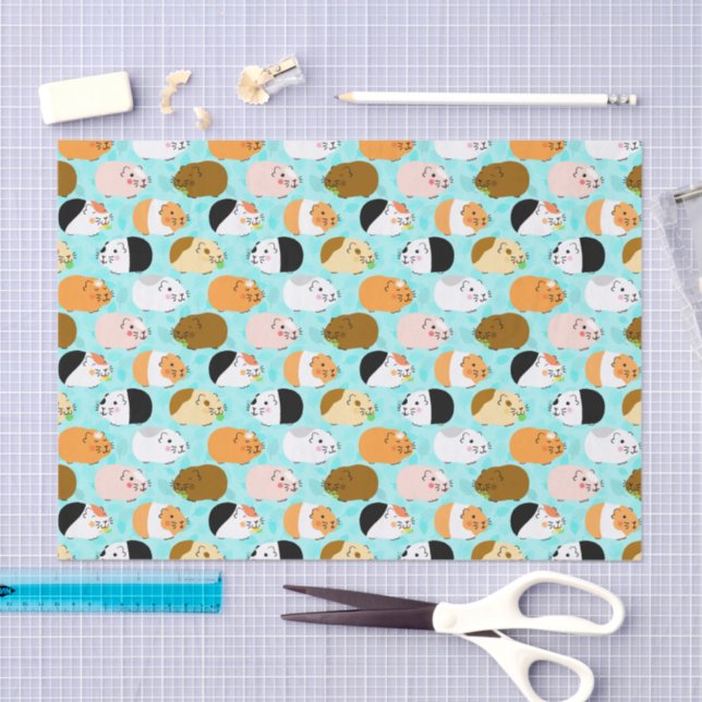 Papier Mousseline Cute Guinea Pig Pattern (Artisanat)