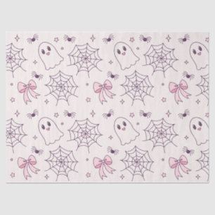 Papier Mousseline Cute Halloween Ghost & Spiderweb Motif