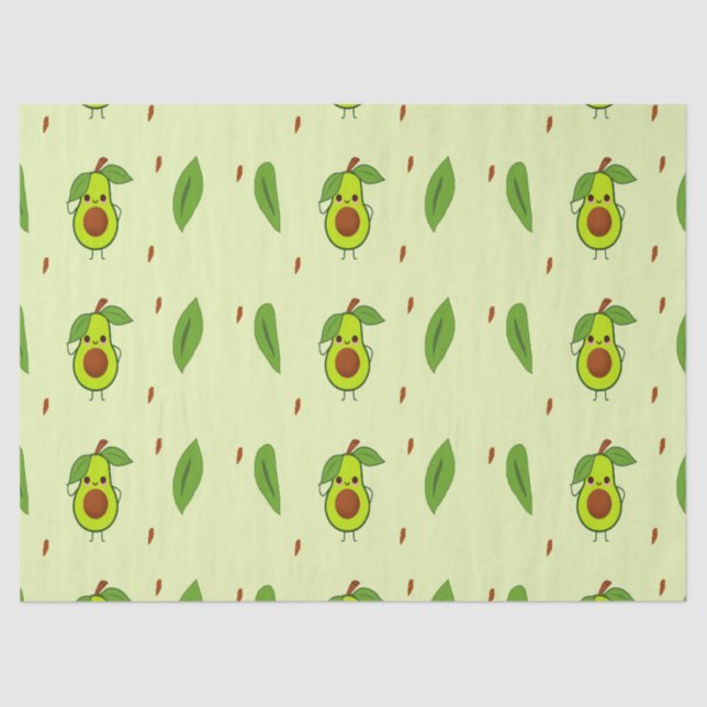 Papier Mousseline Cute kawaii avocado (Recto)