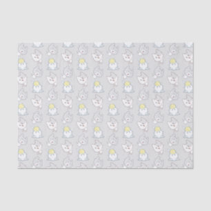 Papier Mousseline Cute Kawaii Chat Motif gris Motif jaune