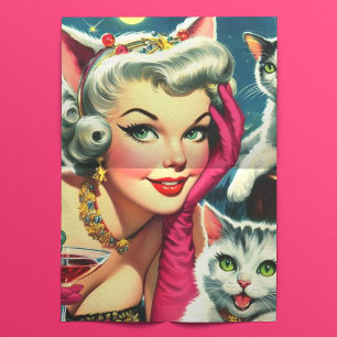 Papier Mousseline Cute Kittens Pin-up