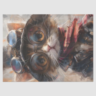 Papier Mousseline Cute Kitts Steampunk avec lunettes Découpage