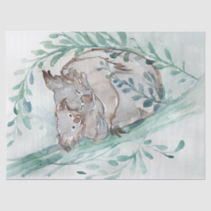 Papier Mousseline Cute Koala & Baby Watercolor Nourriture neutre Tur