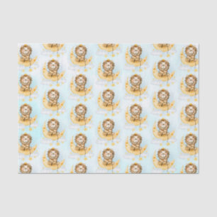 Papier Mousseline Cute Lion Pêche sur l'aquarelle de la lune