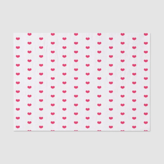 Papier Mousseline Cute Little Hot Rose Hearts - Saint-Valentin (Recto)