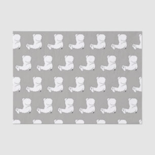 Papier Mousseline Cute Llamas Gris & Blanc Sleepy