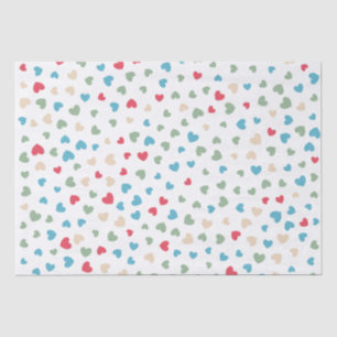 Papier Mousseline Cute Love Hearts Valentines Day