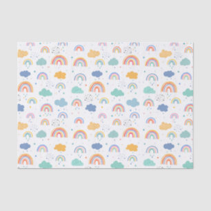 Papier Mousseline Cute moderne Rainbows et Motif de nuages