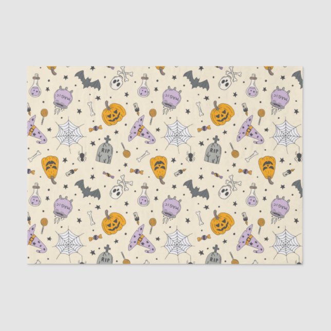 Papier Mousseline Cute Motif Halloween (Recto)