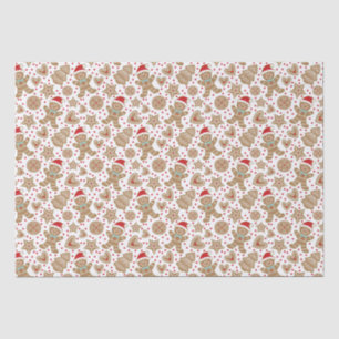 Papier Mousseline Cute Noël Gingerbread Homme Motif