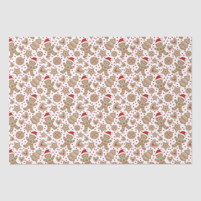 Papier Mousseline  Cute Noël Gingerbread Homme Motif (Recto)