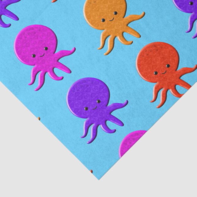 Papier Mousseline Cute Octopus Drawings Cuistom (Détail)