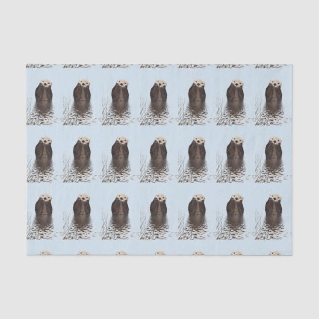 Papier Mousseline Cute Otter Face Nature Photo (Recto)