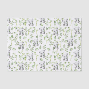 Papier Mousseline Cute Panda Bear Cub Bambou Verdure Découpage