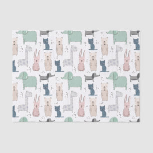 Papier Mousseline Cute Pastel Baby Motif animal