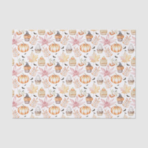 Papier Mousseline Cute Pastel Éffrayant Cupcakes Motif Halloween