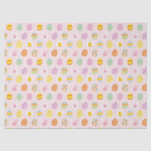 Papier Mousseline Cute Pastel Oeufs de Pâques Motif rose