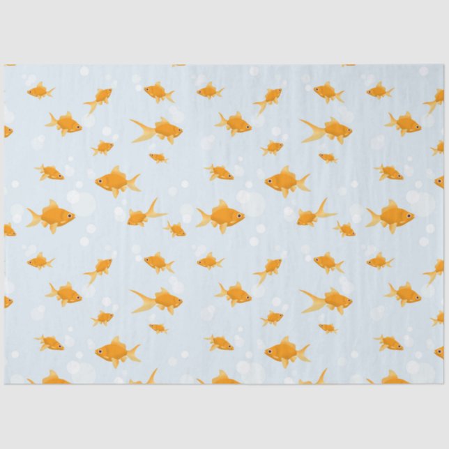 Papier Mousseline Cute poisson d'or nager dans l'eau (Recto)