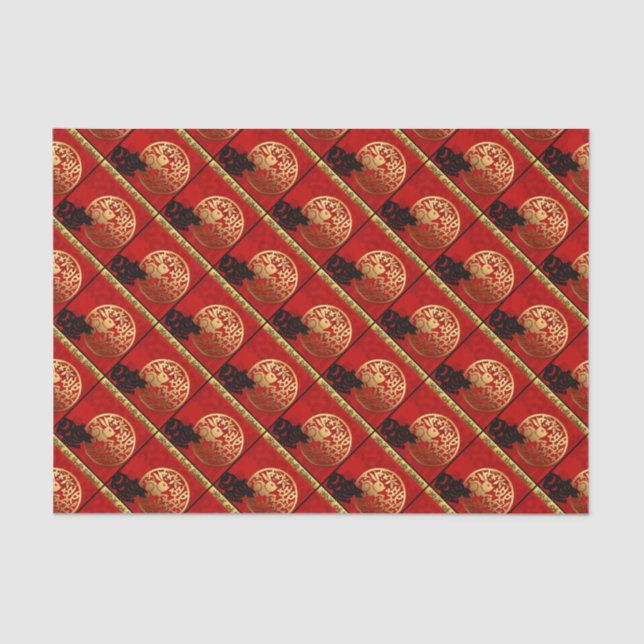 Papier Mousseline Cute Rabbit chinois Année Zodiac Anniversaire Tiss (Recto)