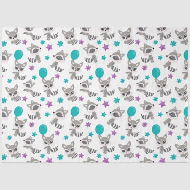 Papier Mousseline Cute Raccoon Motif (Recto)